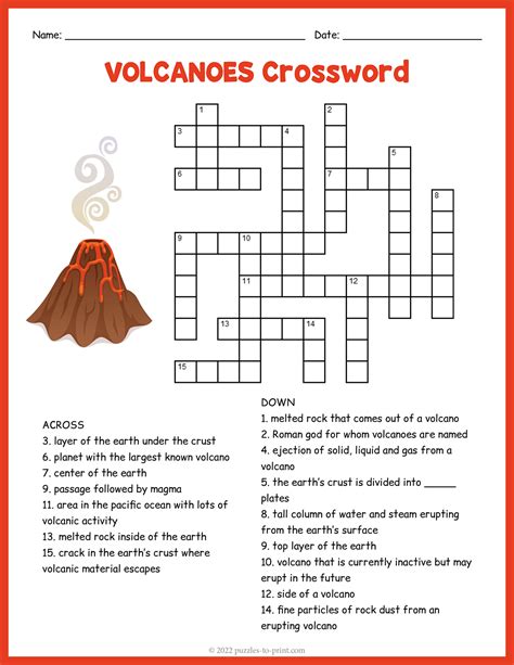 Volcanoes Crossword