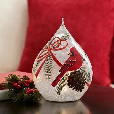 Studio 66 Wrapped in Ribbon Teardrop LED Lighting with Cardinal Design ...