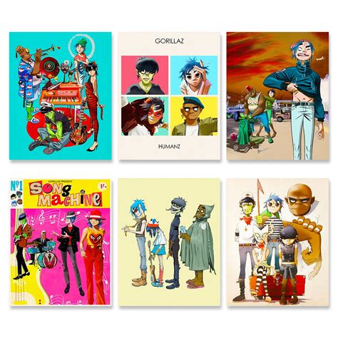 Buy SHANDLER Gorillaz - Set of 6 Pcs Unframed Canvas 8*10inch Band s ...
