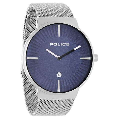 Buy Online Police Quartz Analog Blue Dial Stainless Steel Strap Watch ...
