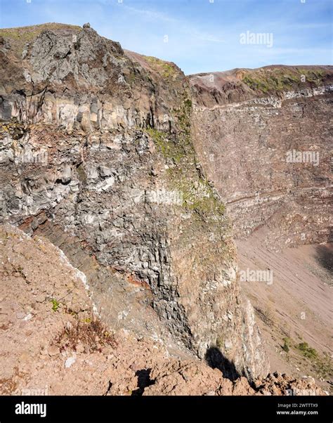 Crater on Mount Vesuvius active volcano, Naples, Italy, Europe Stock ...