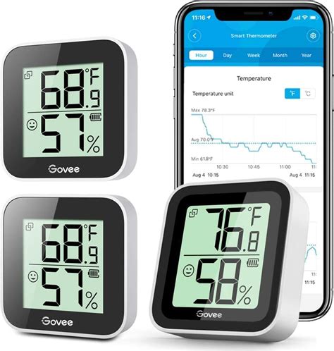 Buy Bundle-3 Items: Govee Temperature Humidity Sensor 3 Pack, Mini ...