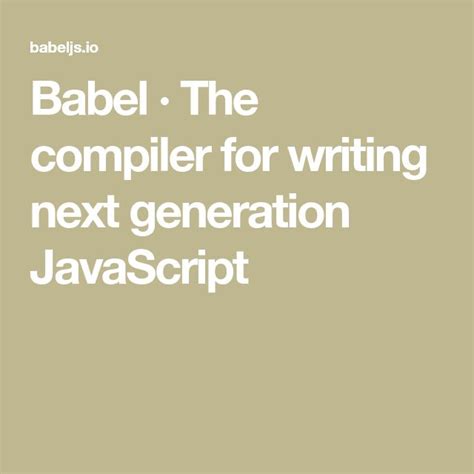 Image result for Babel JavaScript Compiler