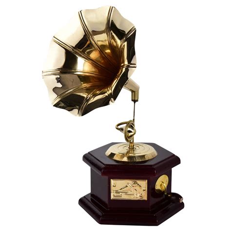 diollo Decorative Gramophone Antique Style Wooden Brass Showpiece ...