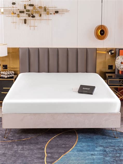 Silksilky 19Momme Silk Fitted Sheets Seamless King Real Silk Sheets ...