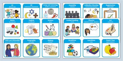 👉 Russian Translation KS1 Visual Timetable
