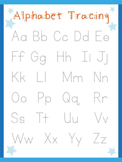 Tracing Letter For Kindergarten