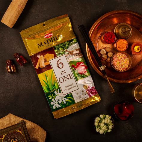 Madhur 6 in 1 Incense Sticks Pack of 2 | HEM Fragrances