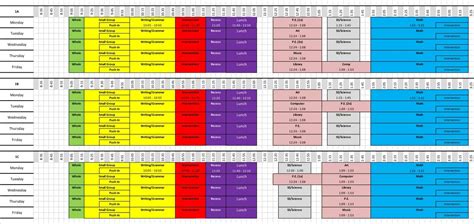 Image result for Time Blocking Calendar Example