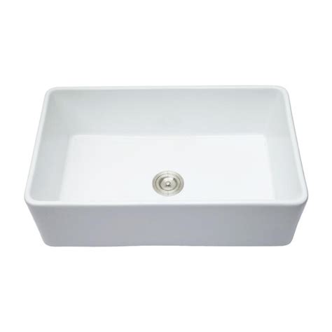 Matrix Decor Farmhouse Apron Front 33-in x 20-in White Single Bowl ...