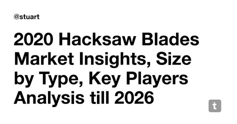 2020 Hacksaw Blades Market Insights, Size by Type, Key Players Analysis ...