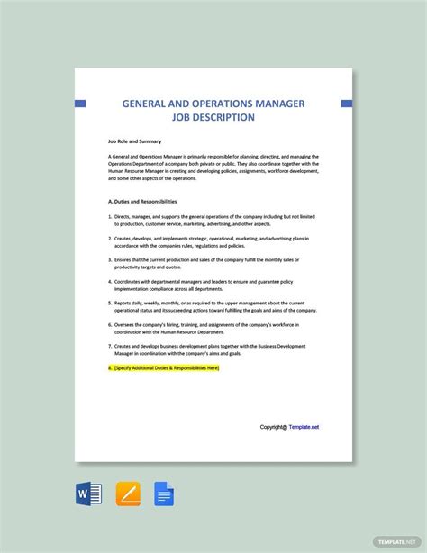 Image result for Operations Manager Job Description