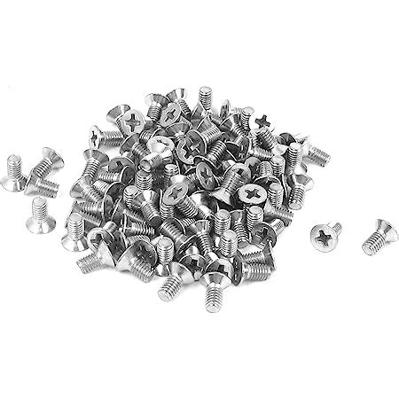 uxcell M3 x 6mm Phillips Flat Head Countersunk Bolts Machine Screws ...