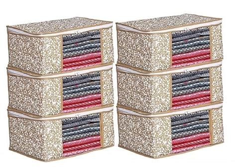Perpetual Saree Organizer For Wardrobe - Foldable Saree Covers With Zip ...