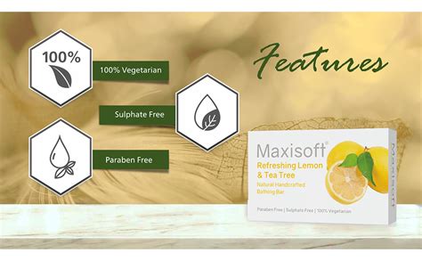 Buy Maxisoft Refreshing Lemon & Tea Tree Bathing bar | With Lemon Oil ...