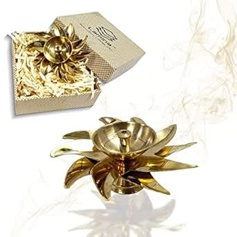 Buy Lamina Decorative Brass Diya for Puja (Set of 10 Small 3inch Golden ...