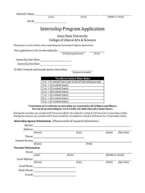 Fillable Online Criminal Justice Internship FAQs and Internship ...