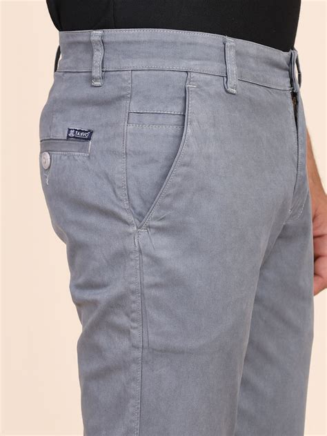 Men Grey Slim Fit Chinos – Tahvo India