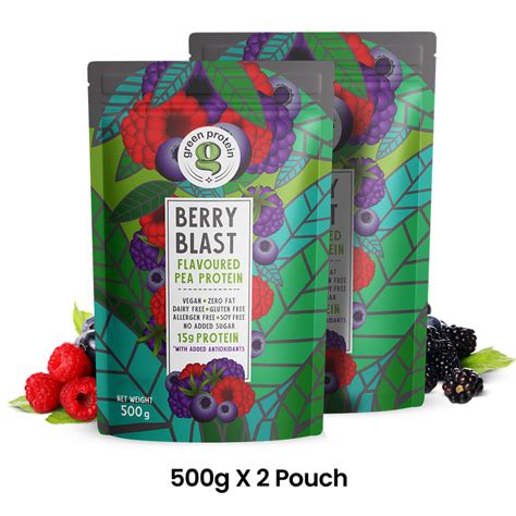 Buy Delicious Berry Blast Protein Pouch - 1kg | Green Protein