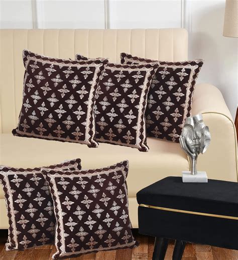 Buy DECOMIZER Jacquard Geomteric Cushion Covers 16 Inch X 16 Inch Set ...