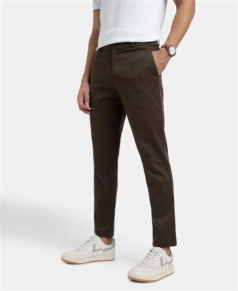 Buy Super Combed Cotton Rich Elastane Stretch Woven Fabric Slim Fit All ...