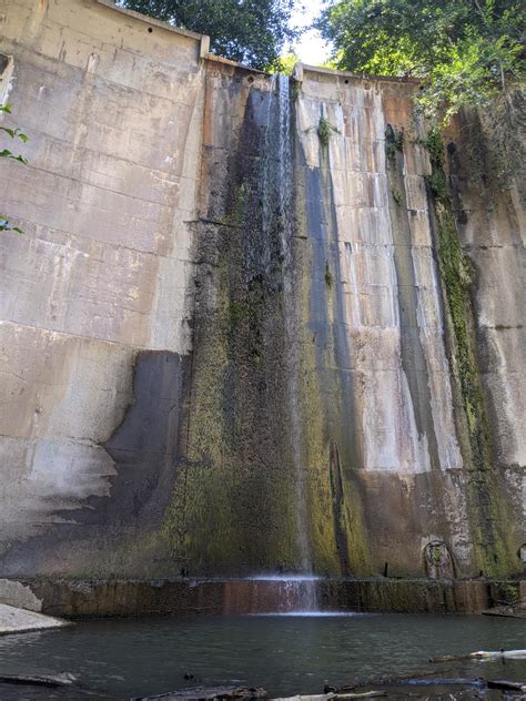The 81-foot tall Brown Mountain Dam, built in 1943 in the Angeles ...