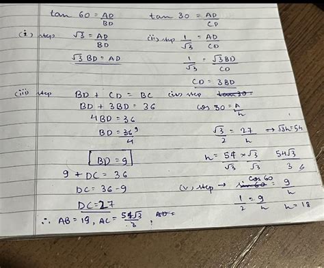 Internal ABC ad stand on BC if angle is ABC is equals to 60 degree ...