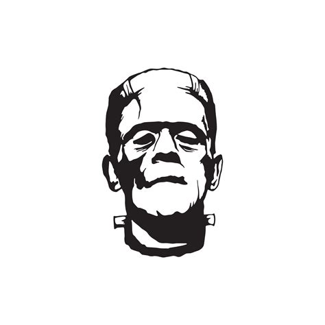 A Black And White Clipart Image Of A Frankenstein Monster With A ...