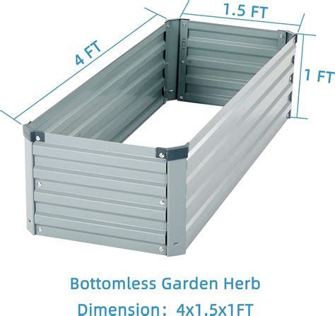 Buy zizin Raised Garden Beds for Vegetables Galvanized Steel Planter ...