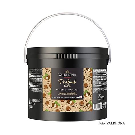 Massa praline Valrhona halus, 60% hazelnut, kacang pekat, dan aroma ...