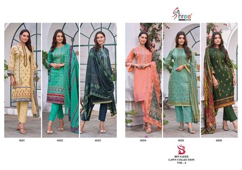 BIN SAEED LAWN COLLECTION VOL-4 BY SHREE FABS 4001 TO 4006 SERIES ...