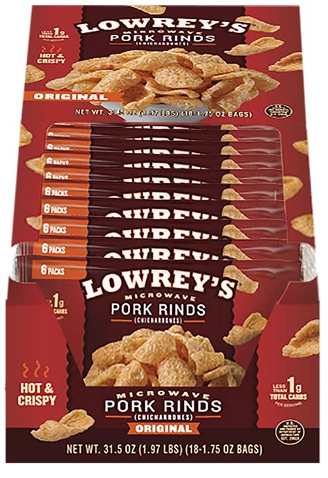 Lowrey's Bacon Curls, Microwave Pork Rinds (Original), 1.75 Ounce ...