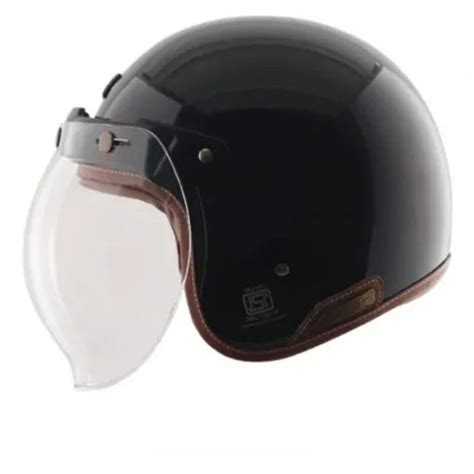 AXOR Retro Jet Leather Black Half Face Helmet – Sparkly Helmets