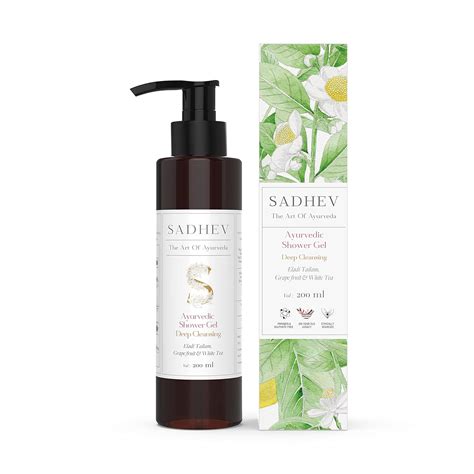 Sadhev Ayurvedic Shower Gel Deep Cleansing - Eladi Tailam, Grapefruit ...