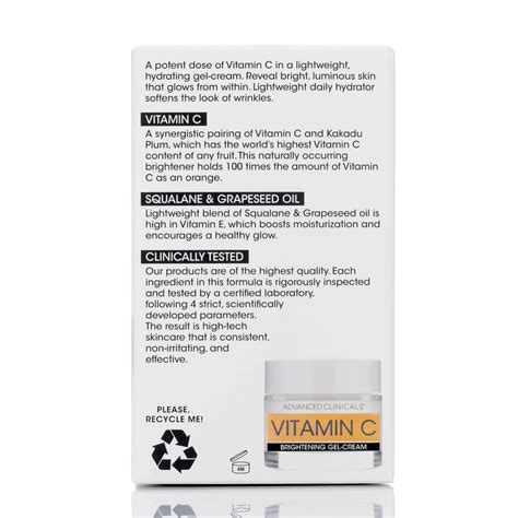 Buy Advanced Clinicals Vitamin C Brightening Face Gel Cream 2 fl oz ...