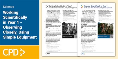 Working Scientifically in Year 1