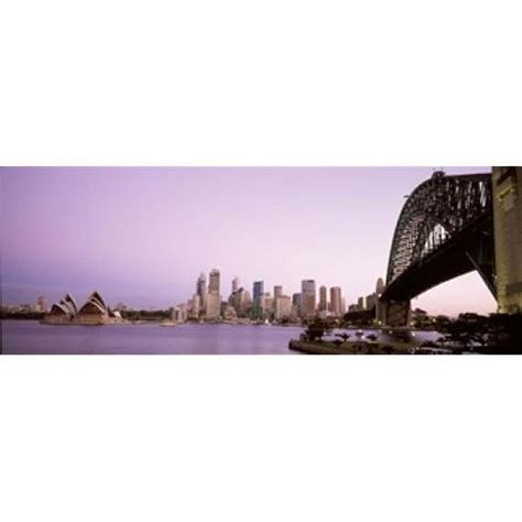 Panoramic Images PPI80069L Bridge across the bay with skyscrapers in the background Sydney ...