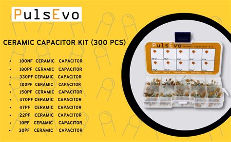PulsEvo 10 Different Value 100nf to 470pf 50V Ceramic Disc Capacitor ...
