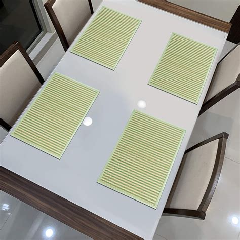 Green Bamboo Table Mats for Dining Table | Eco-Friendly | HOKIPO ...