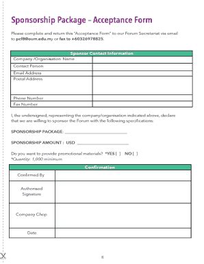 Fillable Online pcf8 oum edu Sponsorship Package Acceptance Form - pcf8 ...