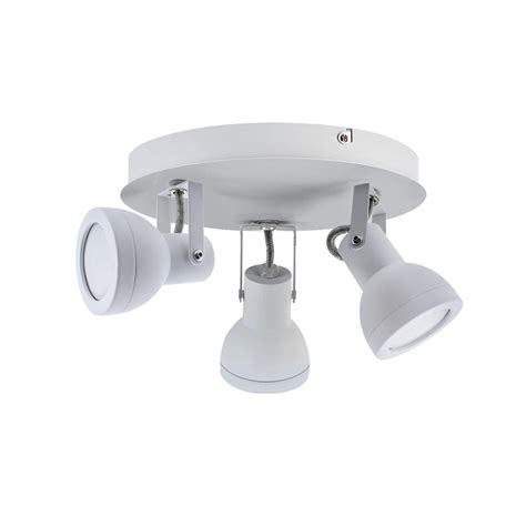 Plafón de techo de tres focos orientables modelo Heli con acabado cuero