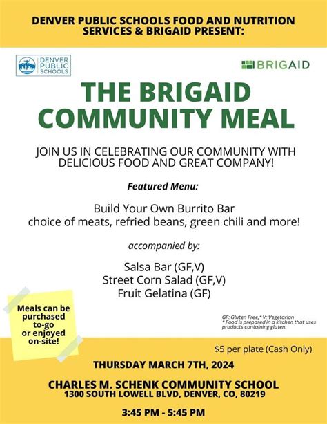 March 7th DPS Food And Nutrition Services & Brigaid Community Meal ...