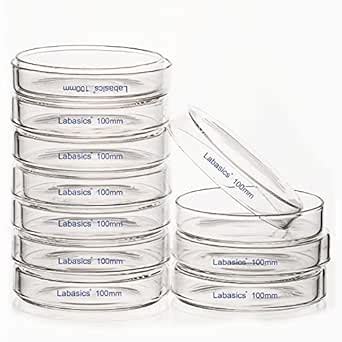 Labasics 10pk Glass Petri Dishes, 100x20 mm Autoclavable Borosilicate ...