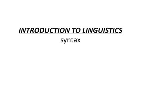 Image result for Syntax Examples in Linguistics