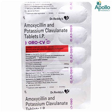 ORO CV 625MG TABLET 10'S Price, Uses, Side Effects, Composition ...