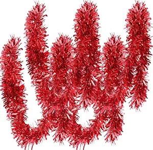 Buy Forty Wings 4 Pcs Red ArtifficialTinsel Garland Tinsel Christmas ...