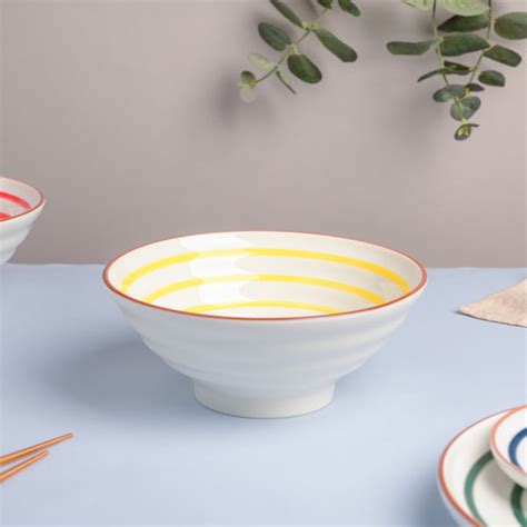 Yellow Illusion Ceramic Serving Bowl Online - Premium Serving Bowl ...
