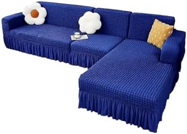 Cortina Polyester Blend Couch Cover L Shape | 2 Pieces Sofa Cover ...