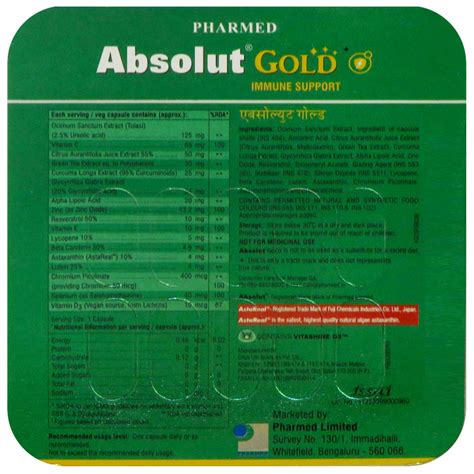 Absolut Gold Capsule 10's | Uses, Side Effects, Price | Apollo Pharmacy