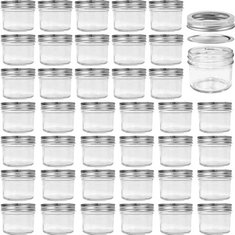Amazon.com: Josisi 4oz Mason Jars, 40pcs Glass Round Canning Jars with ...
